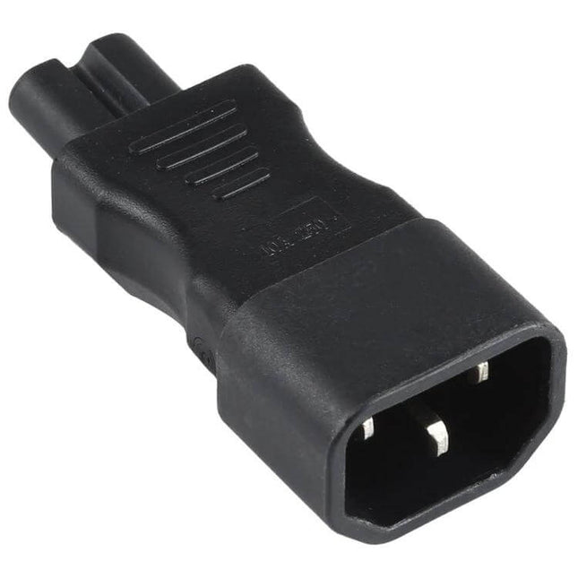 Adapter for Connecting C7 AC Devices to C14 Power Outlets - black C7 to C14 power adapter for home office and server room