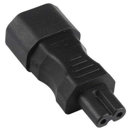 Adapter for Connecting C7 AC Devices to C14 Power Outlets - black C7 to C14 power adapter for home office and server room use