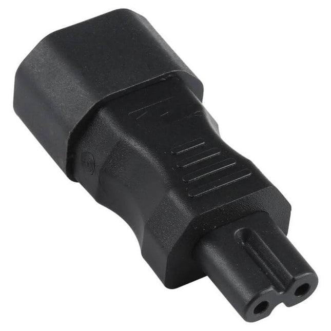 Adapter for Connecting C7 AC Devices to C14 Power Outlets - black C7 to C14 power adapter for home office and server room use