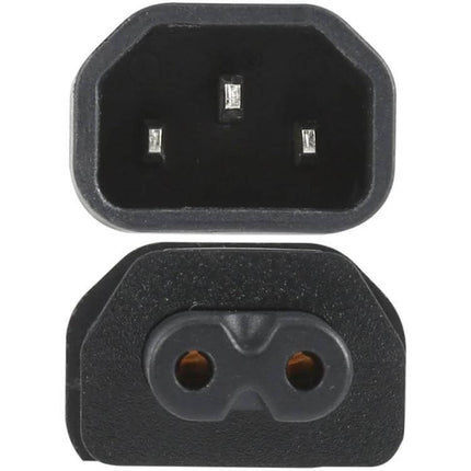 Adapter for Connecting C7 AC Devices to C14 Power Outlets, black C14 to C7 power adapter for home office and server room