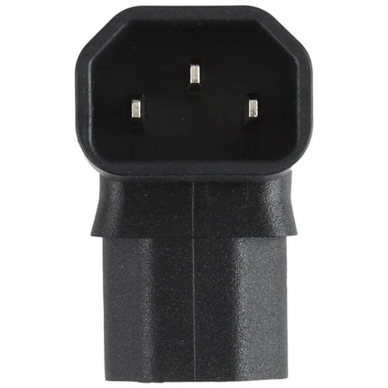 Elbow Up Design AC Power Adapter for Angled Connections - black right-angle IEC connector with pure copper conductor and PVC jacket