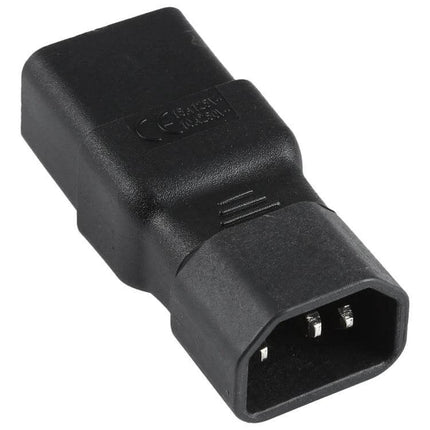 C14 to C19 AC Power Adapter for Electrical Connections black IEC adapter with pure copper contacts for servers and home office power