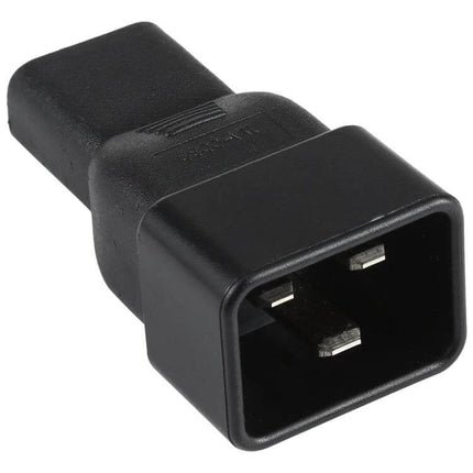 C13 to C20 AC Power Plug Adapter for Secure Connections - black IEC adapter with pure copper conductor for stable data center or home office power