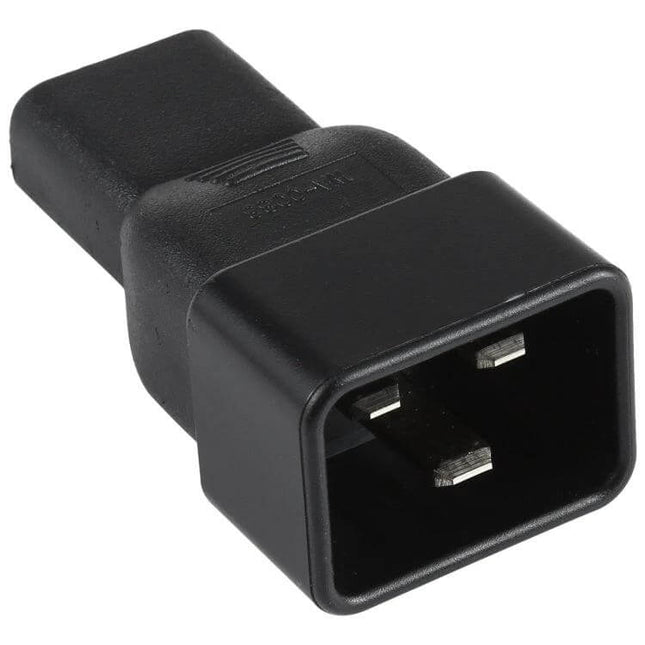 C13 to C20 AC Power Plug Adapter for Secure Connections - black IEC adapter with pure copper conductor for stable data center or home office power