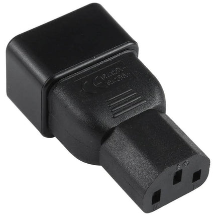 C13 to C20 AC Power Plug Adapter for Secure Connections, black IEC C13 to C20 adapter with pure copper conductor for reliable data center and office use