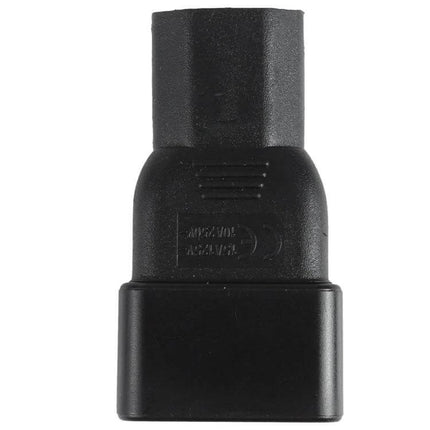 C13 to C20 AC Power Plug Adapter for Secure Connections, black IEC adapter with pure copper conductor for servers and computers