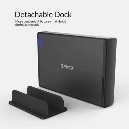 ORICO 8TB USB-C HDD Enclosure for Portable Data Storage vertical aluminum alloy detachable dock for 3.5-inch SATA hard drive