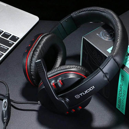 Tucci Wired Stereo PC Headset With Built In Microphone ergonomic black wired gaming headset with mic