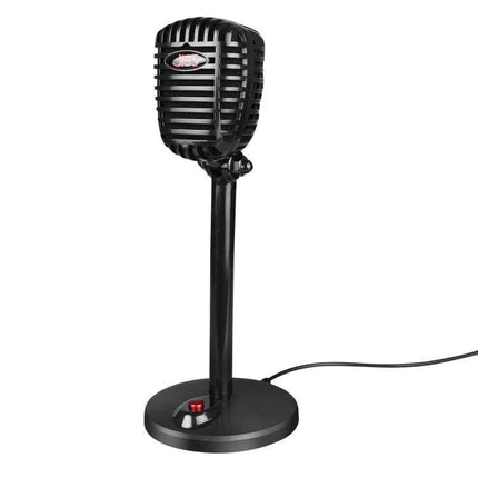 360-Degree Rotatable USB Microphone for Video Conferences on black stand with rotatable head for clear 360-degree audio pickup