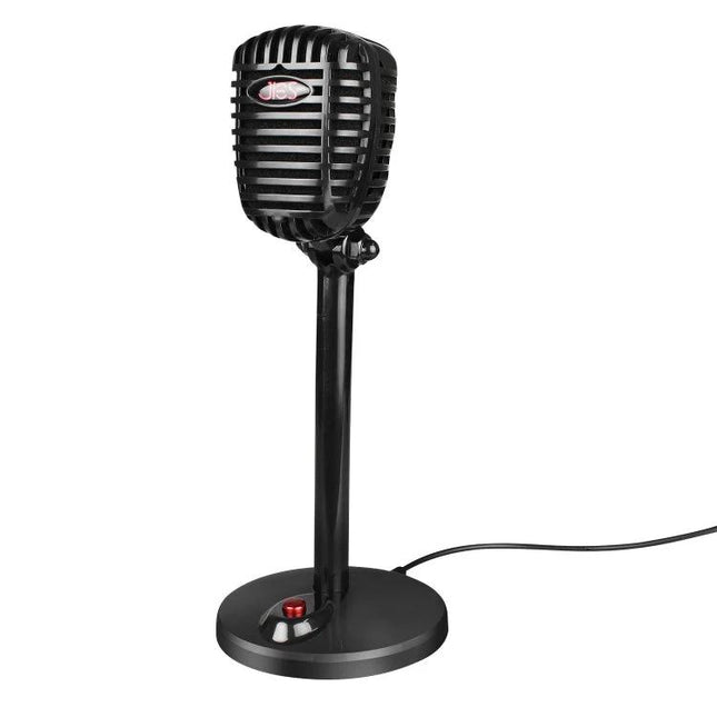 360-Degree Rotatable USB Microphone for Video Conferences on Black Desk Stand, 360-Degree Audio Pickup And Rotatable Design
