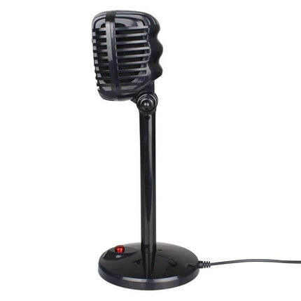 360-Degree Rotatable USB Microphone for Video Conferences on adjustable desktop stand, classic retro-style capsule, 360° pickup for clear online meetings