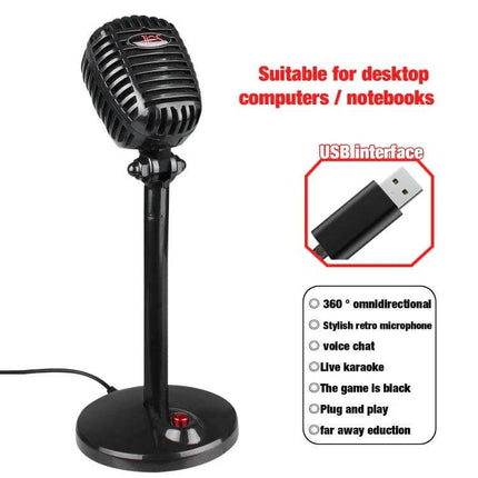360-Degree Rotatable USB Microphone for Video Conferences - rotatable 360-degree pickup USB mic for clear video conference audio