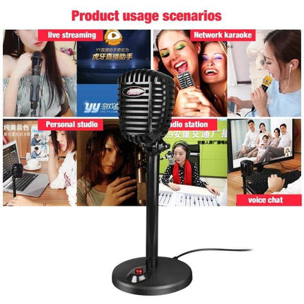 360-Degree Rotatable USB Microphone for Video Conferences on desk with 360-degree pickup for live streaming, karaoke, studio and voice chat