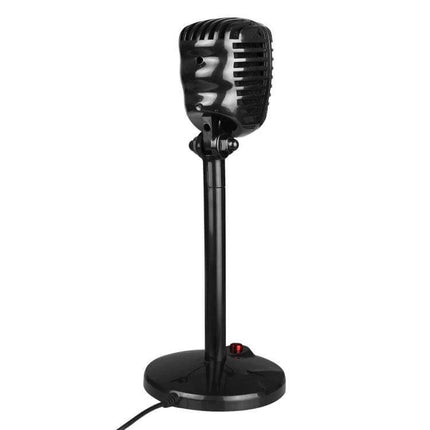 360-Degree Rotatable USB Microphone for Video Conferences on black adjustable desk stand with USB cable, 360-degree pickup for clear online meetings