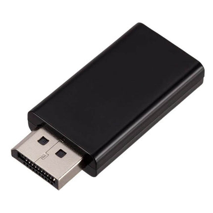 DisplayPort to HDMI Adapter for Laptop Monitor Connection – compact black DP-to-HDMI converter for connecting laptop or tablet to HDMI monitor or HDTV