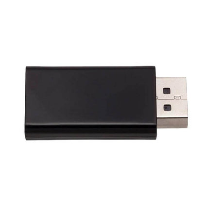DisplayPort to HDMI Adapter for Laptop Monitor Connection — compact black adapter for connecting laptop DisplayPort to HDMI monitor or HDTV