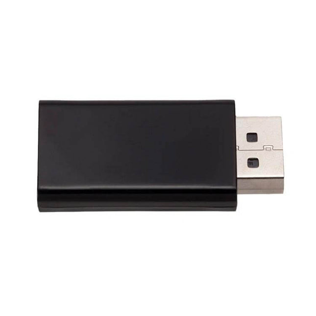 DisplayPort to HDMI Adapter for Laptop Monitor Connection — compact black adapter for connecting laptop DisplayPort to HDMI monitor or HDTV
