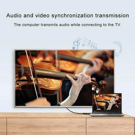 DisplayPort to HDMI Adapter for Laptop Monitor Connection enabling audio and video synchronization between laptop and HDTV