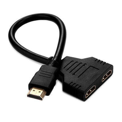 HDMI Adapter Cable for Dual Monitor Setup, 30cm Length - male-to-dual-female HDMI splitter cable for extending one HDMI source to two displays