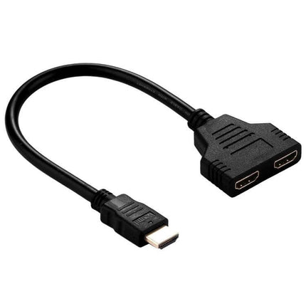 HDMI Adapter Cable for Dual Monitor Setup, 30cm Length - male to dual female HDMI splitter cable for extending one source to two displays