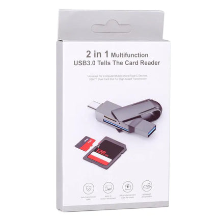 Compact USB-C to USB 3.0 Card Reader for Easy File Transfer