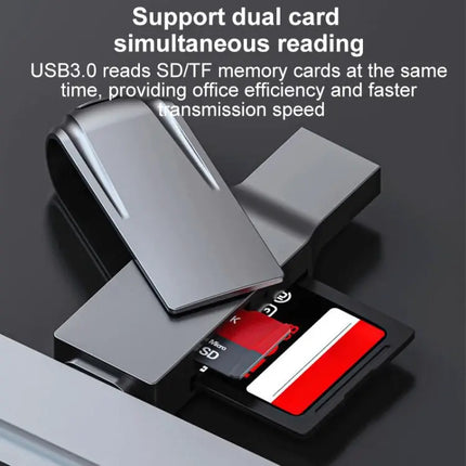 Compact USB-C to USB 3.0 Card Reader for Easy File Transfer