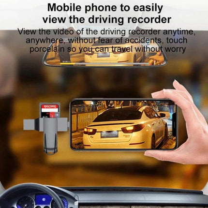Compact USB-C to USB 3.0 Card Reader for Easy File Transfer showing SD card plugged into phone for viewing dashcam footage on the go