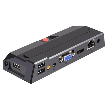 Zero Client R1 Mini PC for Secure Remote Desktop Use compact black hub with USB, VGA, HDMI and Ethernet ports