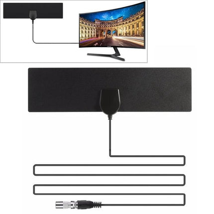 Indoor and Outdoor TV Antenna for HD Signals Up to 25 Miles - slim flat HDTV antenna with coax cable for 1080p reception