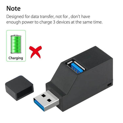 Portable USB Hub with Lanyard for Laptop and Desktop Connectivity - compact 4-port USB 3.0 hub for data transfer, travel-friendly with cap (not for charging multiple devices)