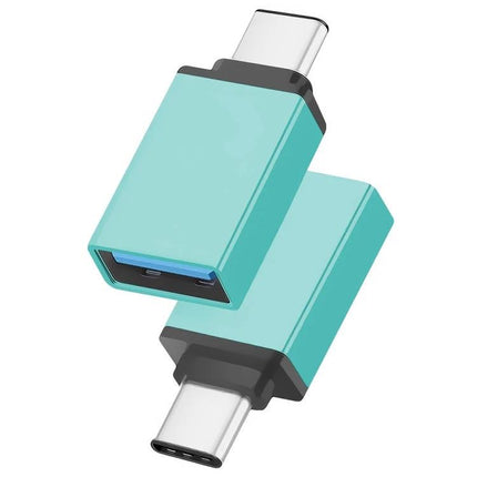 Daily Adapter for Phone Charging and Data Transfer - compact mint Type-C to USB-A adapter for charging and data transfer on the go