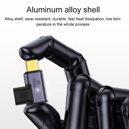 Magnetic Elbow Adapter for Everyday Device Charging and Transfers - compact aluminum Type-C magnetic elbow for charging and data transfer