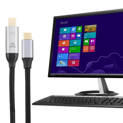 Versatile USB-C to Mini DP Adapter Cable for Displays, 1.8 Meters connecting laptop to monitor for 4K 60Hz video and presentations