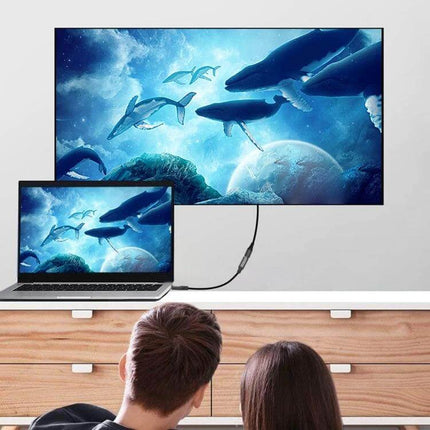 50cm USB-C Male to Female Adapter Cable for Device Connections connecting laptop to TV for extended display and tidy setup