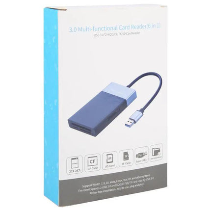 Versatile 6-in-1 Card Reader for Memory Cards and USB Ports