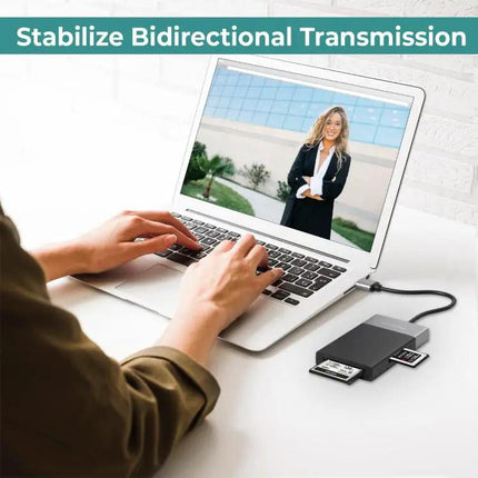 Versatile 6-in-1 Card Reader for Memory Cards and USB Ports
