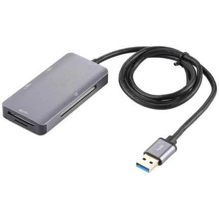 5-in-1 Multi-Card Reader for Easy Portable Data Transfer, compact USB 3.0 card reader with CF, SD, TF slots for photographers and travelers