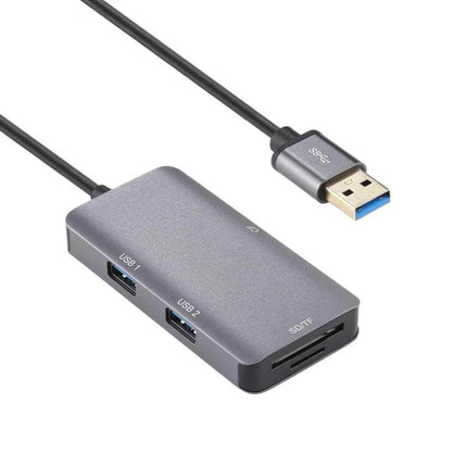 5-in-1 Multi-Card Reader for Easy Portable Data Transfer compact gray USB 3.0 hub with SD TF CF slots and dual USB ports