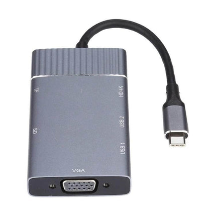 USB-C Multi-Function Dock for Laptop Connectivity and Ports shown with VGA, USB and card reader ports
