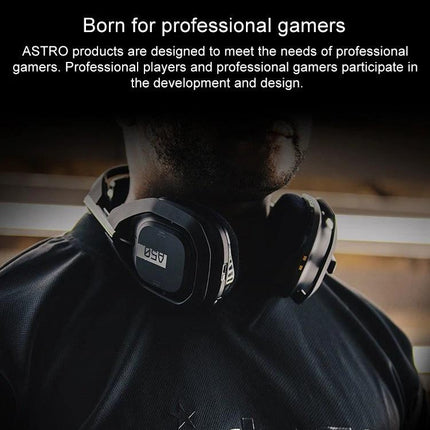 Alt Tag: Logitech Astro A50 Wireless Gaming Headset for Audio Use shown around a gamer’s neck emphasizing wireless ASTRO Audio V2 performance and pro-grade design