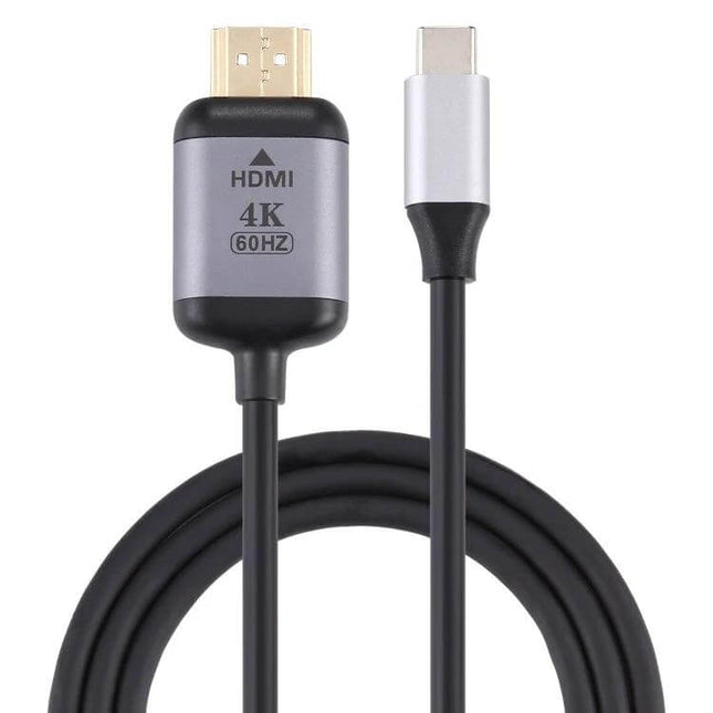 USB-C to HDMI Adapter Cable, 1.8 Meters, Supports 4K at 60Hz - silver USB-C to HDMI cable coiled for laptop to TV connection