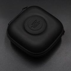 Compact Storage Case for Daily Earphone and Cable Protection in black zippered hard shell, dust and splash resistant pocket organizer