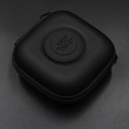 Compact Storage Case for Daily Earphone and Cable Protection in black zippered hard shell, dust and splash resistant pocket organizer