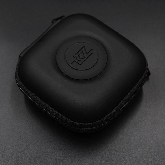 Compact Storage Case for Daily Earphone and Cable Protection in black zippered hard shell, dust and splash resistant pocket organizer