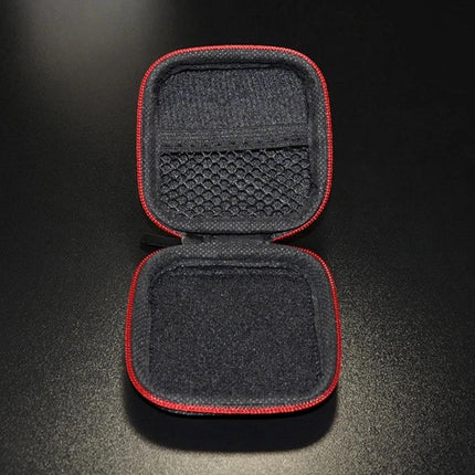 KZ Protective Case for Storing Daily Earphone Essentials On the Go open compact travel pouch with mesh pocket and red zipper