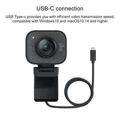 Logitech StreamCam Webcam de jeu Full HD 1080P / 60 ips avec mise au point automatique Port USB-C / Type-C pour diffusion en direct, microphone intégré