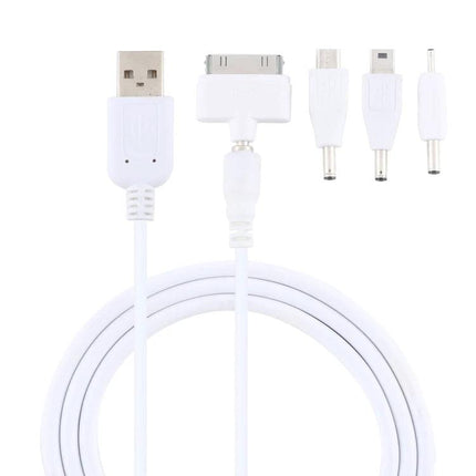 Versatile Cable for Everyday Device Charging and Travel Needs - white USB cable with multiple interchangeable adapters for phones and gadgets