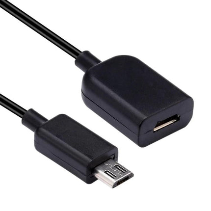 Extension Cable for Everyday Micro USB Device Connections at Home - black micro USB male to female extension cable for charging and data