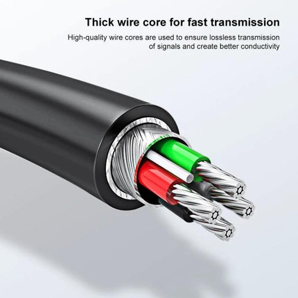 Handy Adapter for Seamless Device Connections During Daily Use showing thick wire core and internal braided conductors for fast transmission