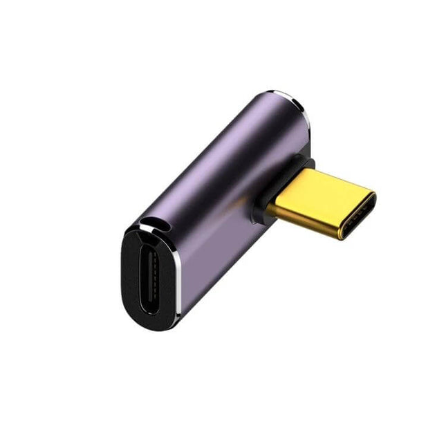 USB-C Female to Male Adapter for Charging and Data Transfer — compact metallic adapter for extending cable reach and fast charging/data transfer